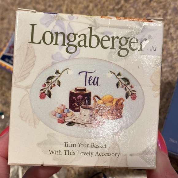 3 Longaberger Tie On Ceramic Accesories Thinking of You / Mail and Tea - Picture 12 of 13